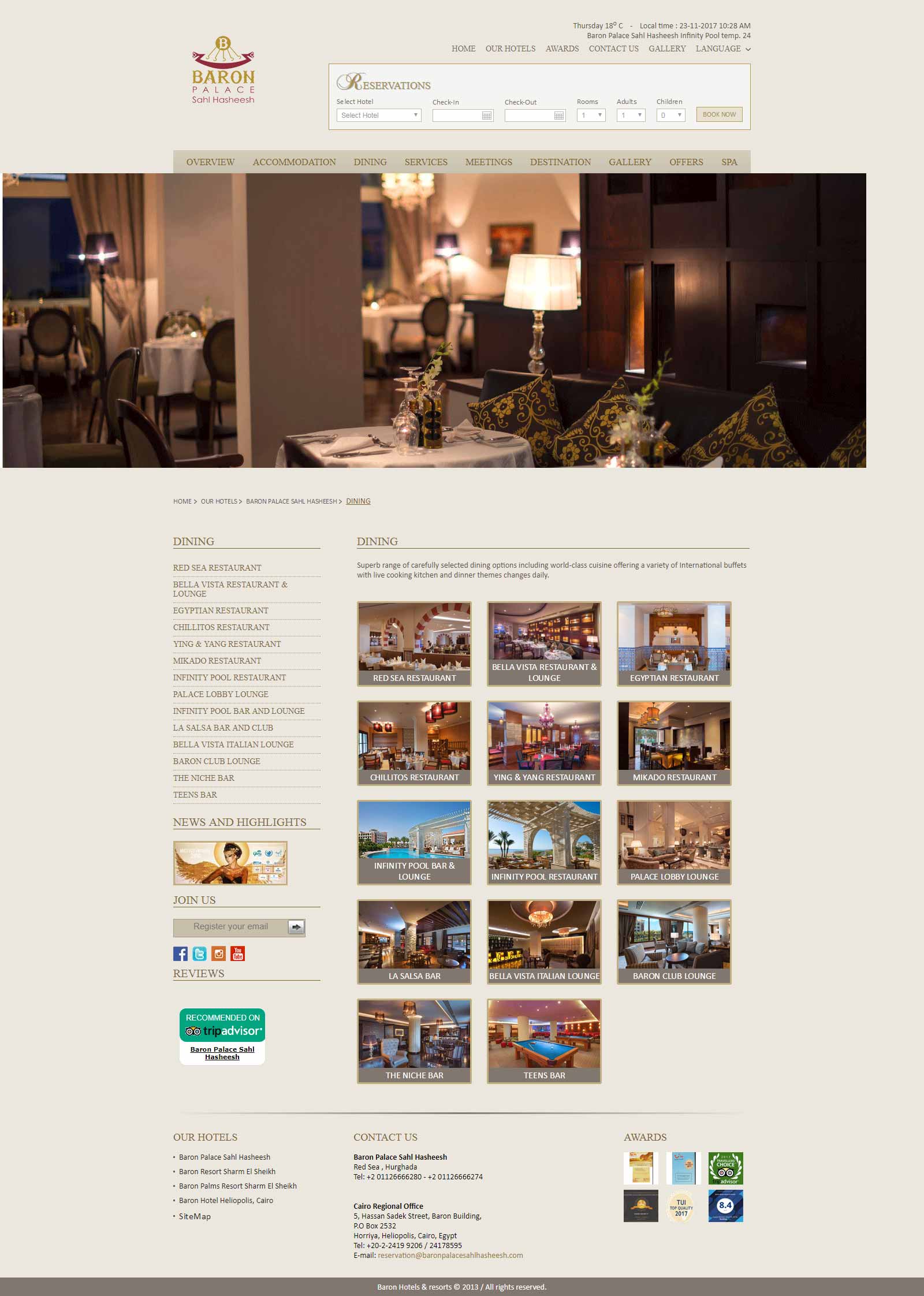 Baron-Dining-web design Egypt-web design Doha