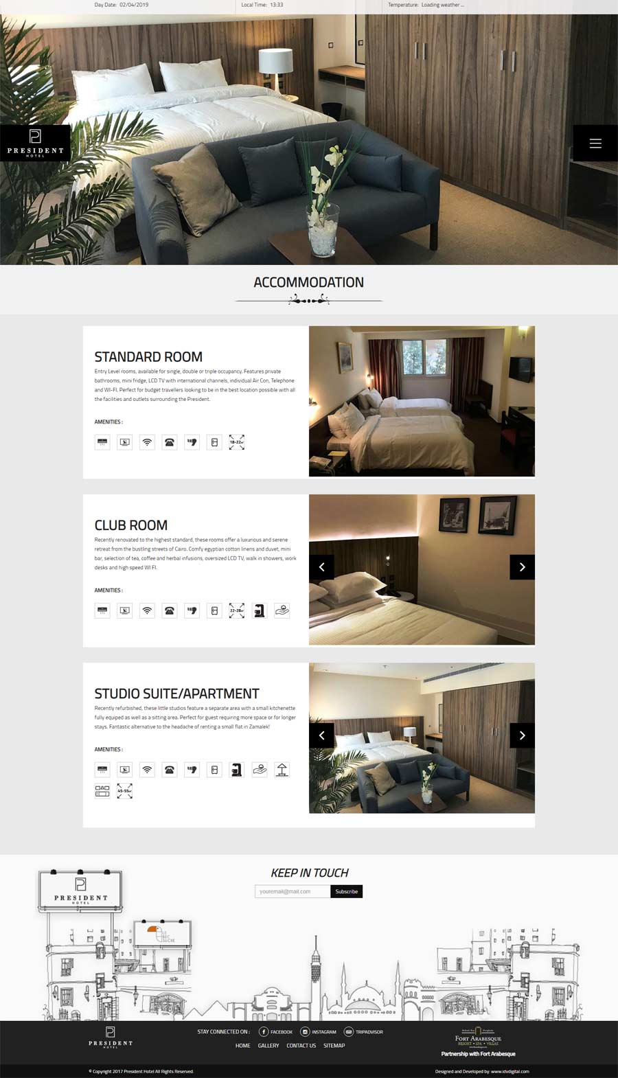 The President Hotel-web design-cairo-doha